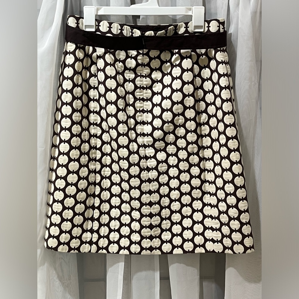 Tory Burch Black and Cream Polka Dot Pencil Skirt